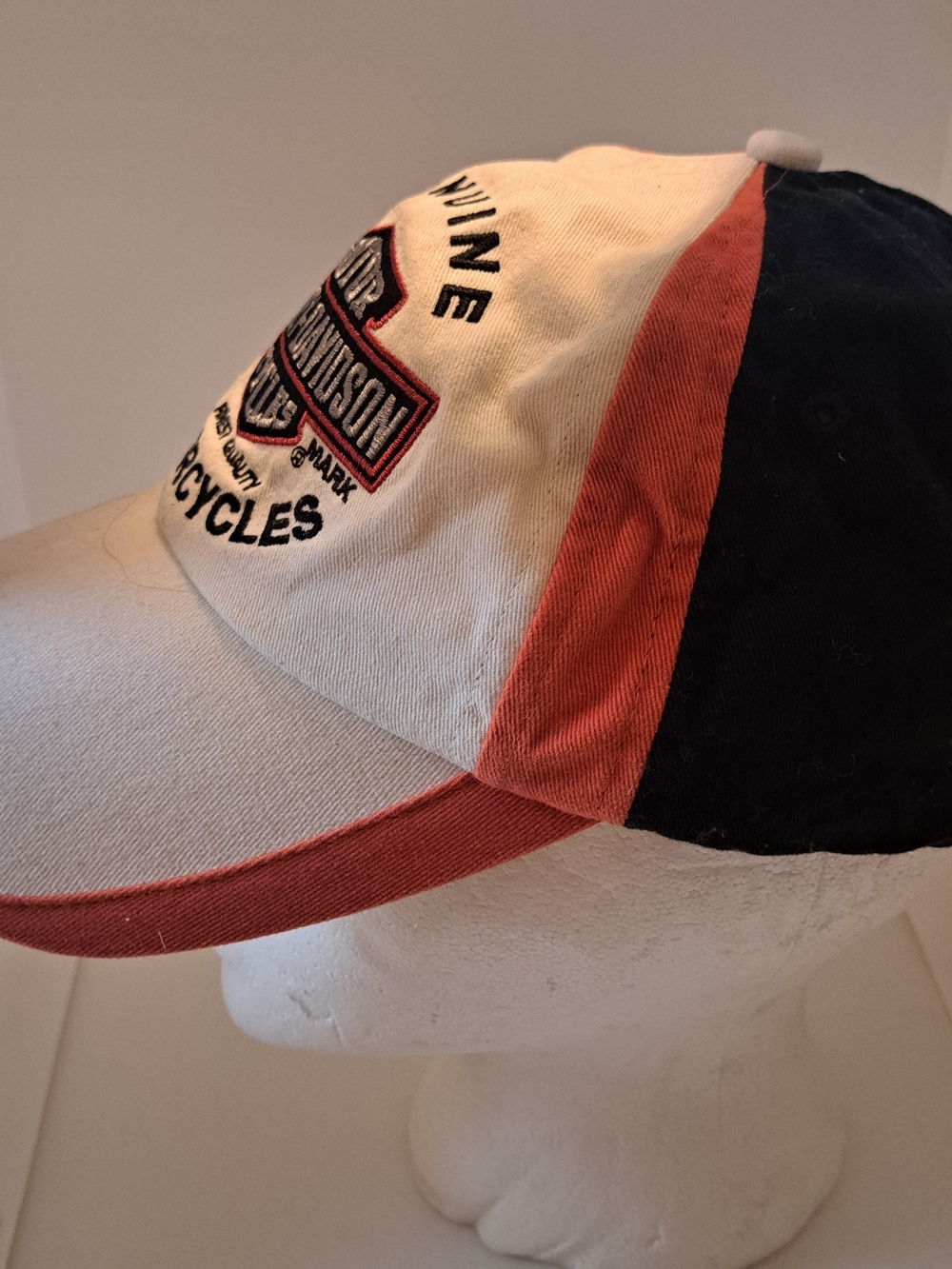Harley-Davidson Men's Two Tone Baseball Cap Hat Cream Black Orange